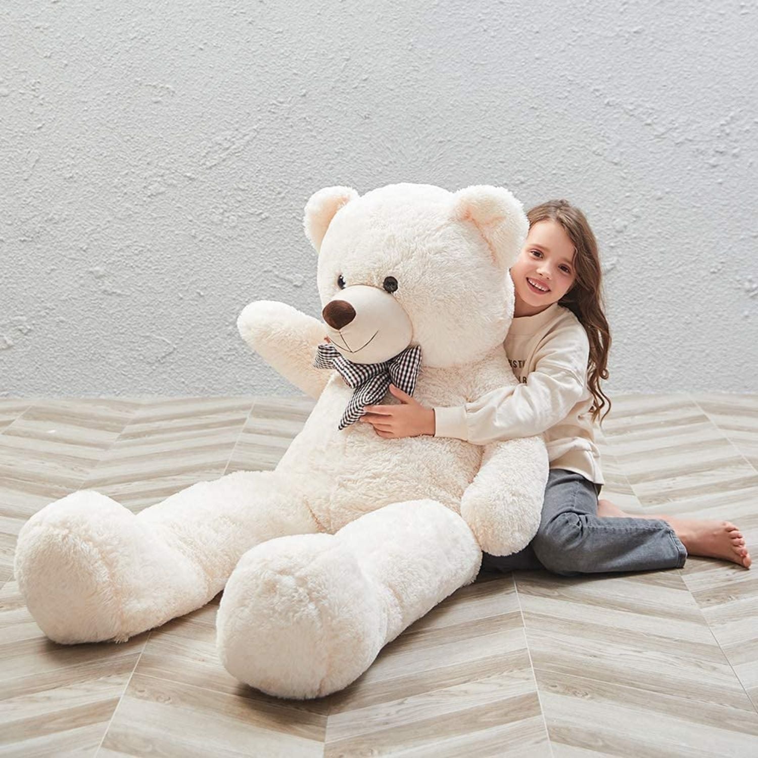 Giant Teddy Bear Stuffed Toy, Beige, 39/47/55 Inches