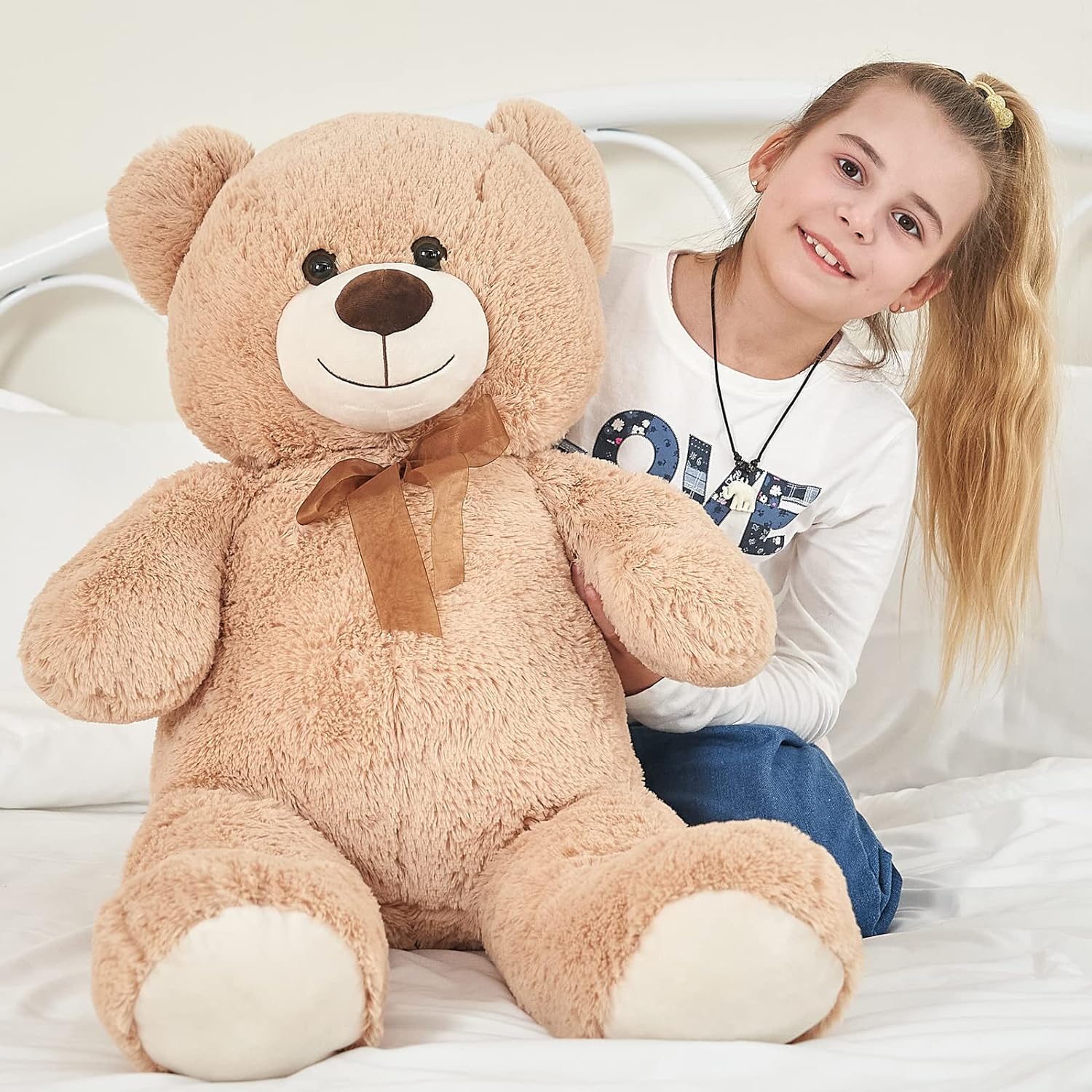 Cybil Home Giant Teddy Bear Soft Plush Bear Stuffed Animal for Girlfriend Kids,35 Inches (Purple)