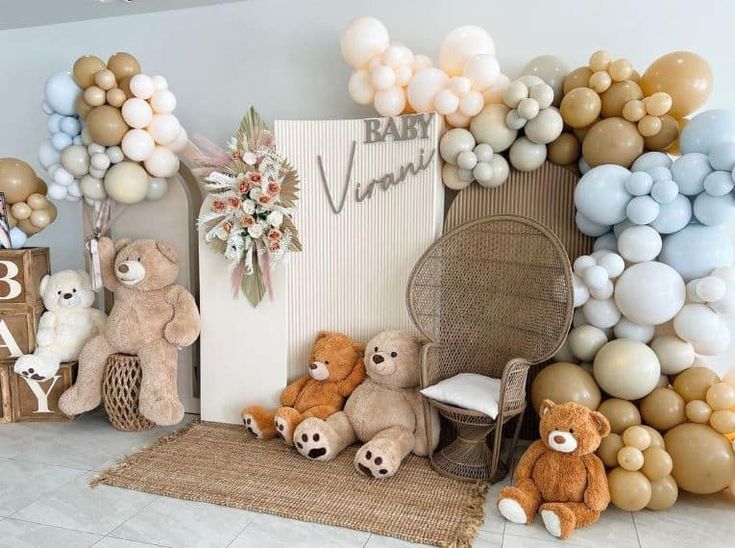 Idées mignonnes de baby shower sur le thème des ours en peluche