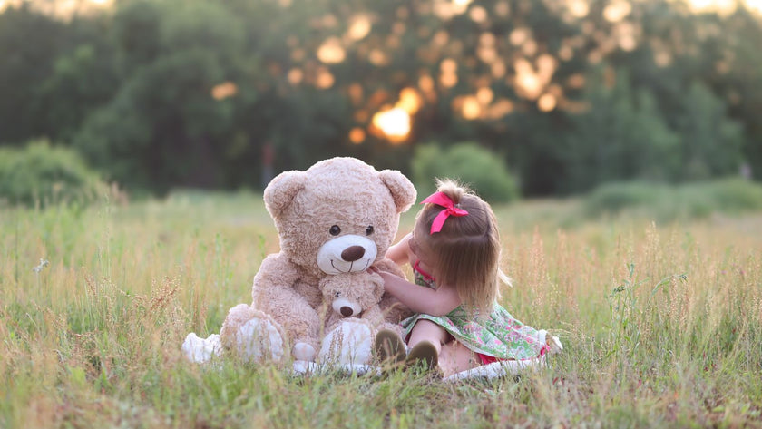 Why do humans feel fear towards real bears while having affection for teddy bears?