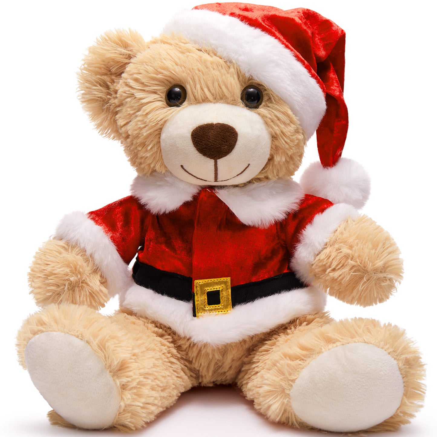 Ten Piece Bulk Christmas Teddy Bear Plushies, 11 Inches