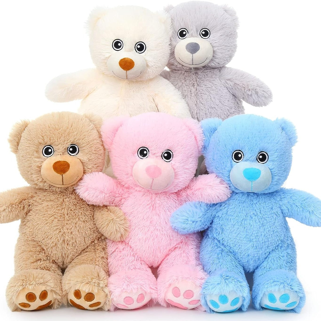 Teddy Bear Stuffed Animals Bulk - Valentine's Day Teddy Bear Plush Toys - Teddy Bear Theme Baby Shower Centerpieces - Cheap Bulk Wholesale Teddy Bear Plushies - Cute 14 Inches Small Teddy Bear Plush Dolls - Valentine's Day Gift for Girlfriend/Boyfriend - Pink/Brown/Blue/Grey/Beige Stuffed Teddy Bears - Free Shipping