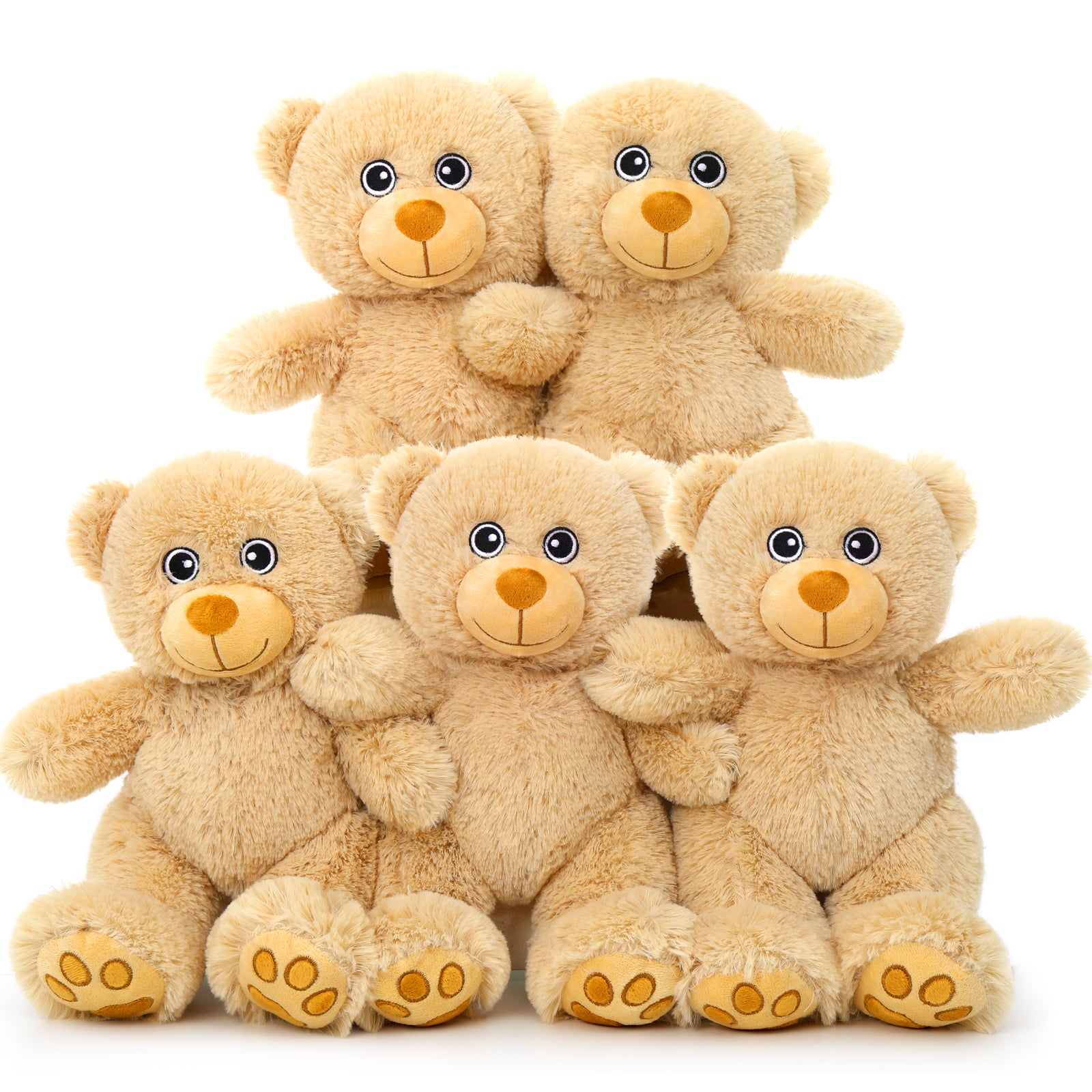 5 Piece Teddy Bears Plush Toy Set, 14 Inches