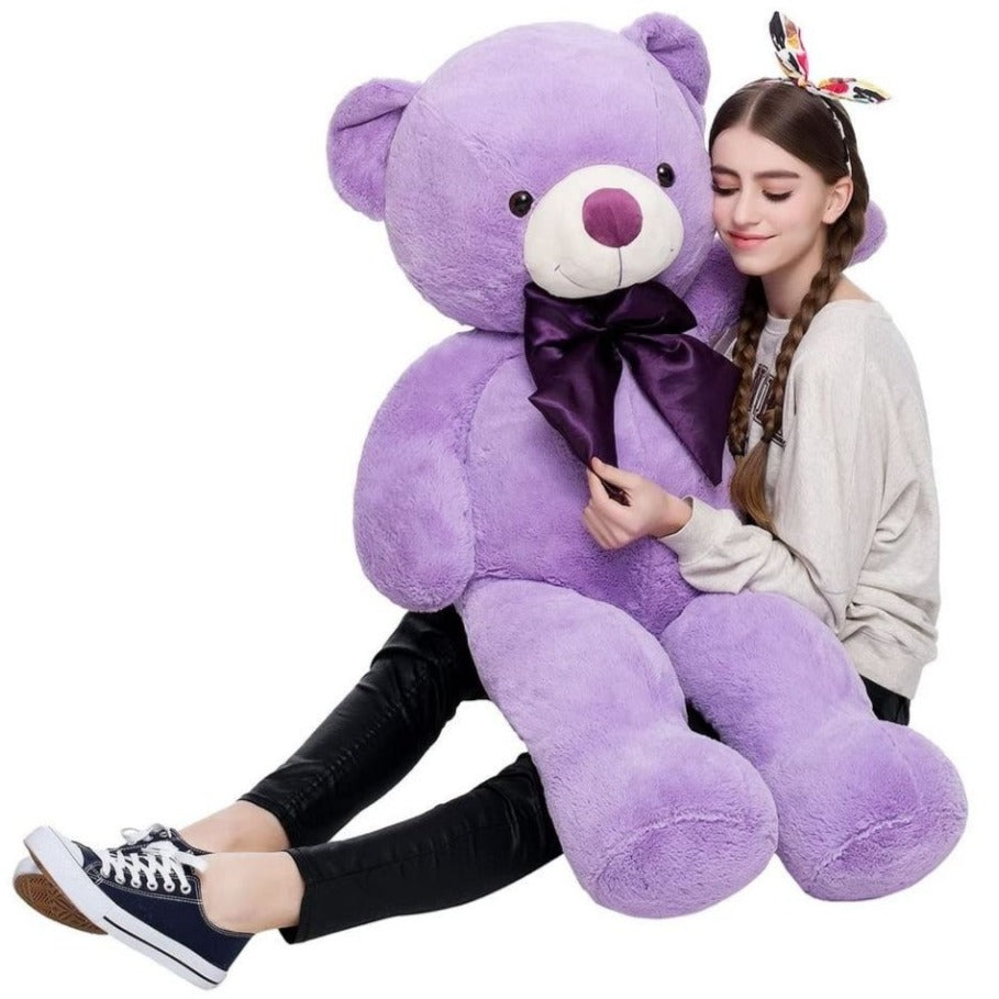 MorisMos Ours en peluche géant, 119,4 cm, violet/gris