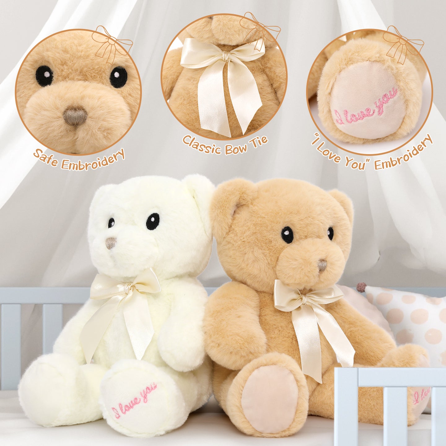 2 Packs of Teddy Bear Stuffed Animal Toy Set, 12 Inches – Plush Toy Store