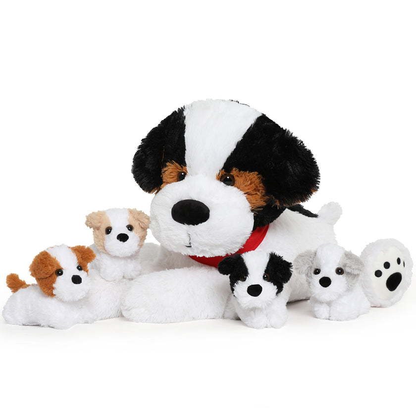 Plush Dog with 4 babies