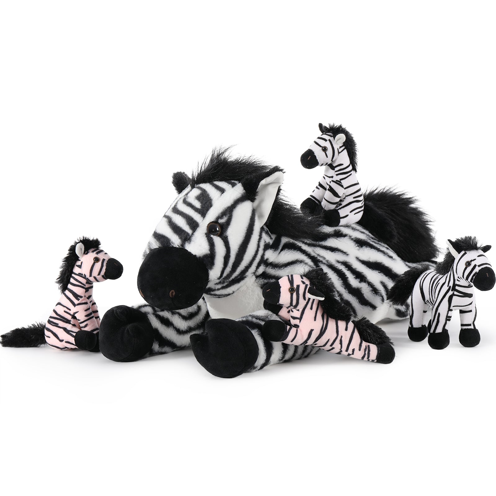 Plush Zebra with 4 Babies