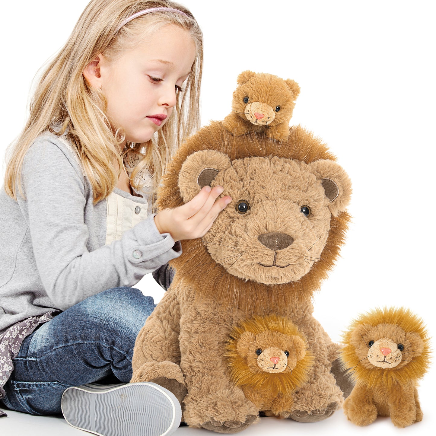 Lion Plush with 3 Babies