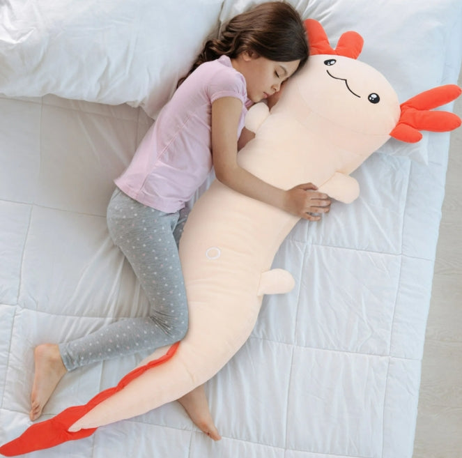 Long Axolotl Body Pillow 47.2'' Hugging Pillow,Stuffed Axolotl Toys Plush