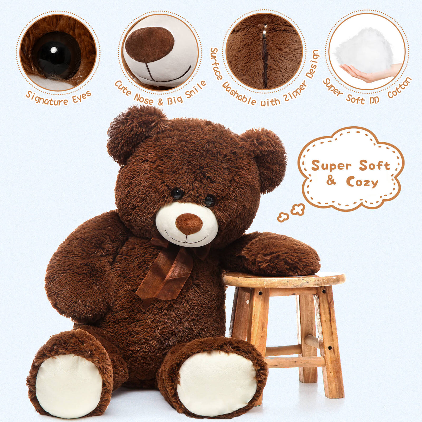 Riesiger Teddybär, Stofftier, 35,4 Zoll 