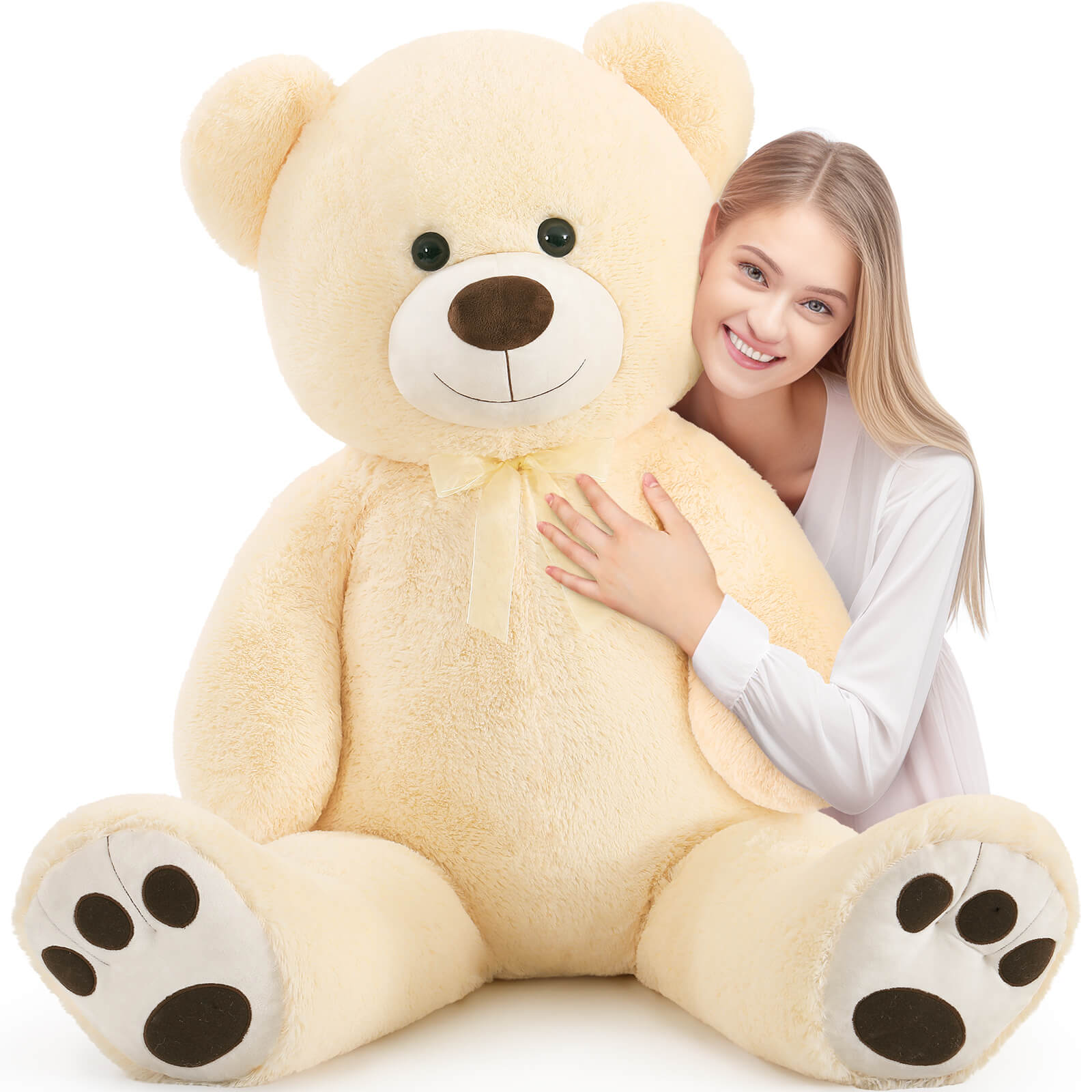 MorisMos 4.3ft Giant Teddy Bear with Footprint