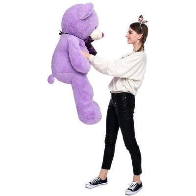 MorisMos Giant Teddy Bear Stuffed Animal Toy, 47 inch, Purple/Gray