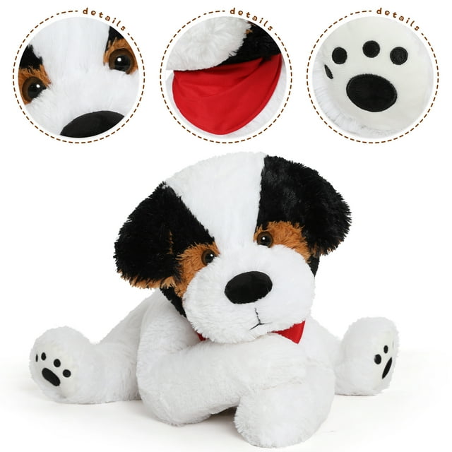 MorisMos 24'' Dog Stuffed Animal Stuffed Dog Mommy with 4 Babies