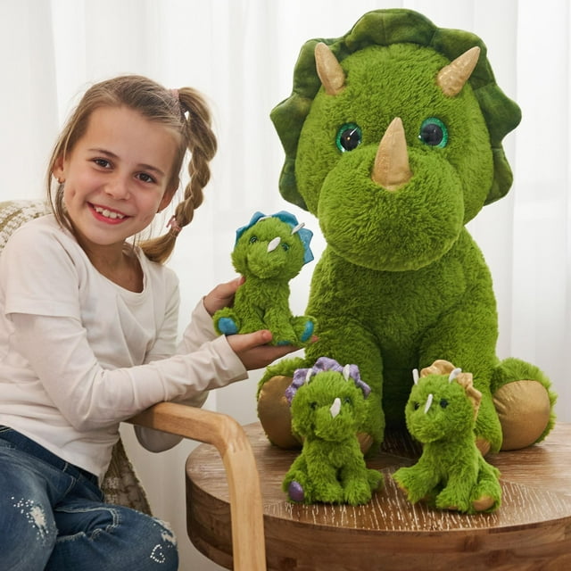 Sitting Triceratops Dinosaur Stuffed Toy, Green, 24.4 inch – MorisMos