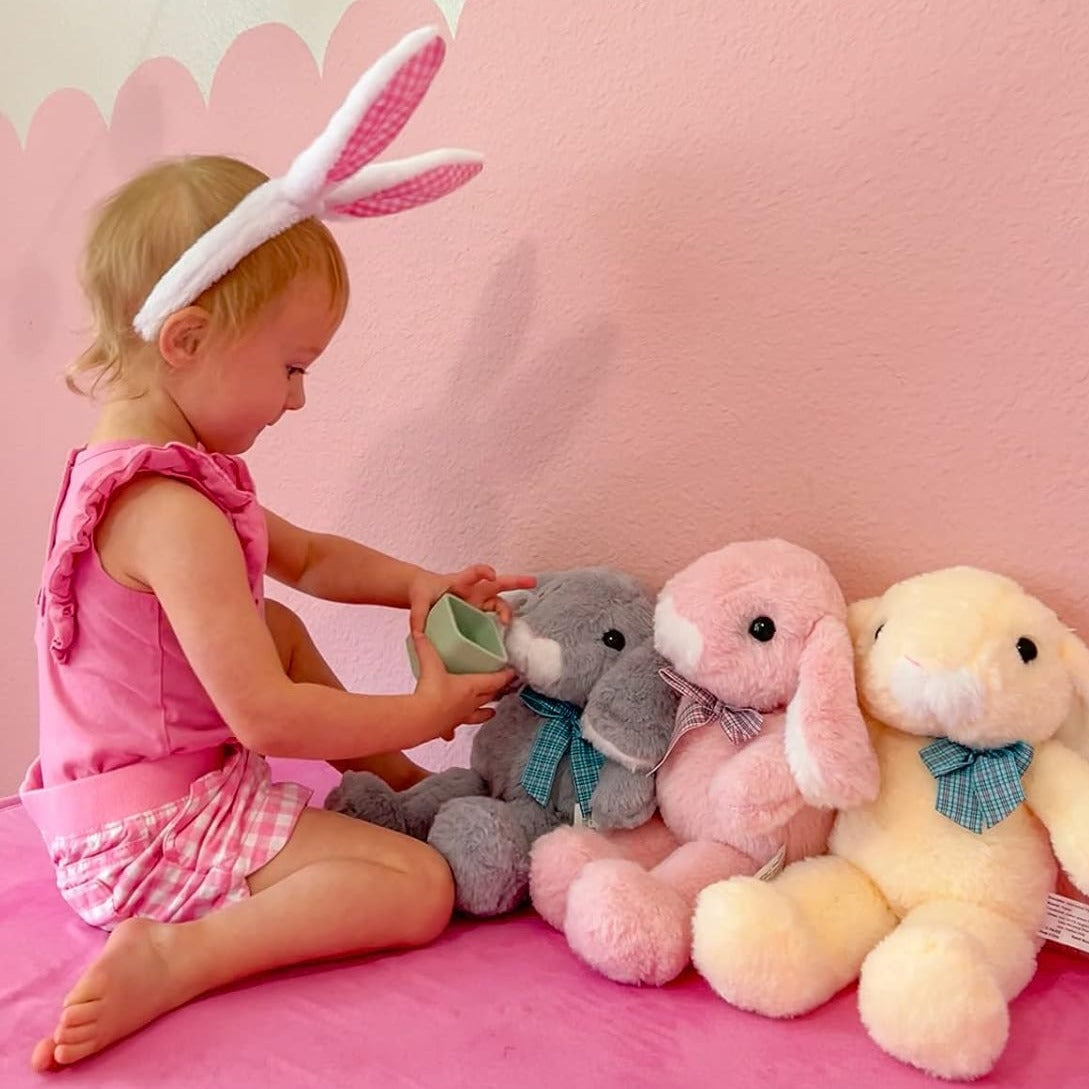 Ensemble de 3 jouets en peluche lapin, 14 pouces