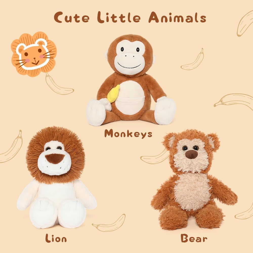 3 Pcs Stuffed Animal Plush Toys, 15.7 Inches