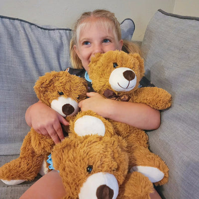 3-Piece Teddy Bears, Dark Brown, 13.8 Inches - MorisMos Stuffed Animals