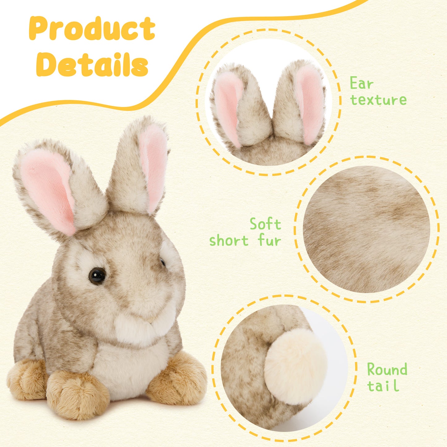 4 Pcs Easter Bunny Plush Toy Assortment - 9 Inches Kawaii Stuffed Bunny Toys - Easter Basket Decoration Ideas - Easter Gift for Children - Party Favors