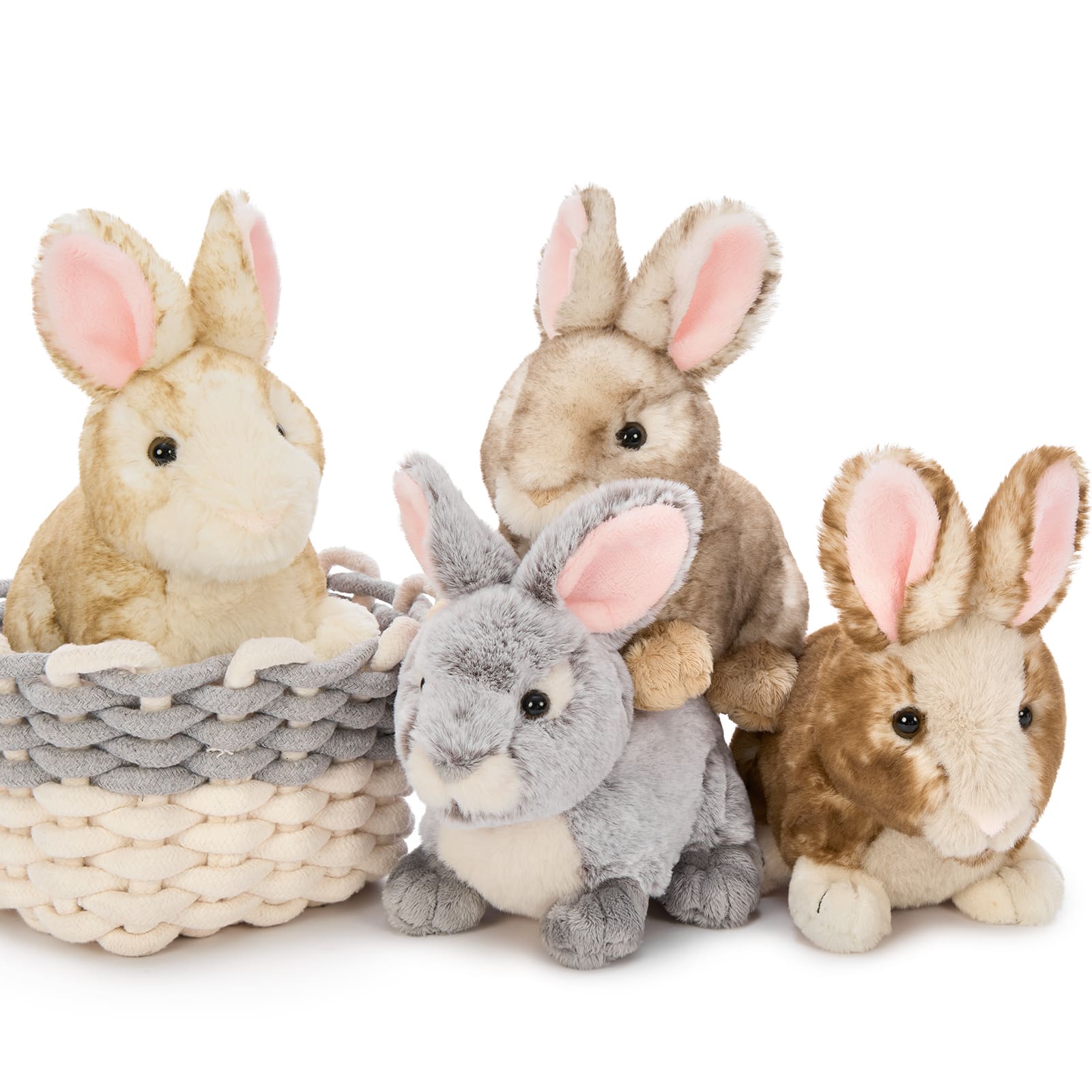 4 Pcs Easter Bunny Plush Toy Assortment, 9 Inches