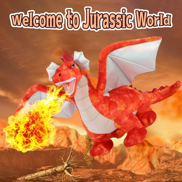 MorisMos 51.2" Jumbo Red Dragon Stuffed Animal with Giant Winged