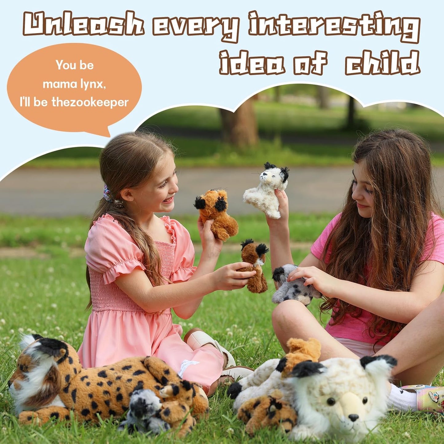 Lynx Plush Toys Jungle Stuffed Animals, 17.7 Inches