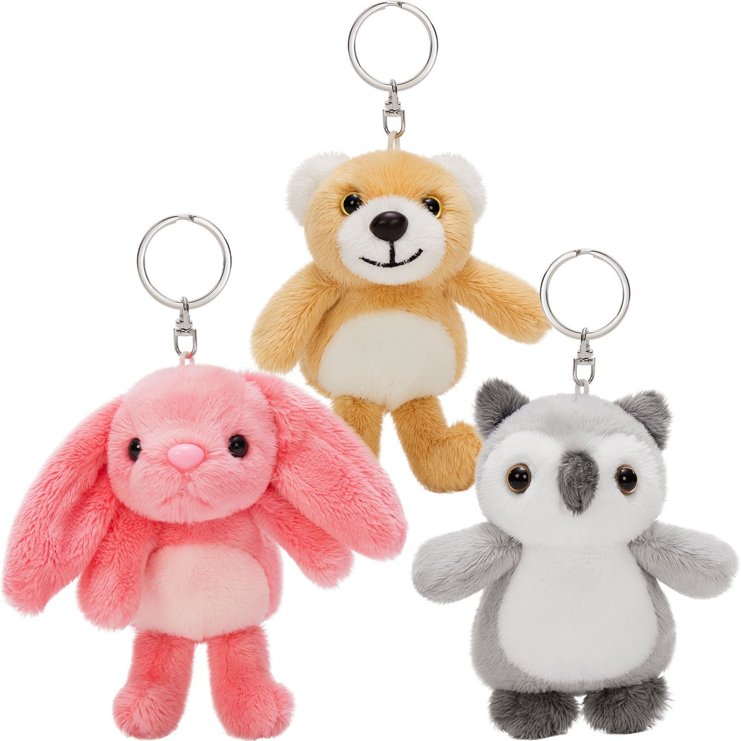 Mini Bulk Plush Keychains - Cute Animal Plush Toy Assortment - Wholesale Party Favors - Kawaii Pendant Accessories for Bags Backpacks - Wholesale Stuffed Animals - Free Shipping