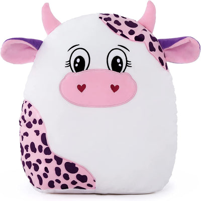 MorisMos Cow Plush Toy Throw Pillow, 14”