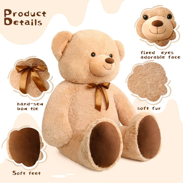 47" Giant Teddy Bear Stuffed Animal Big Teddy Bear Plush Toy