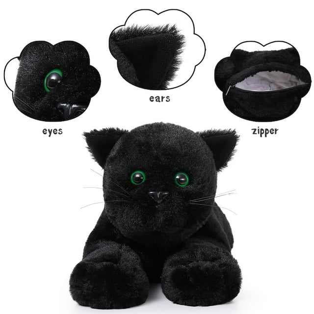 5Pcs Black Cat Plush with 4 Babies inside 20" Big Black Cat Stuffed Animals Plush Toy