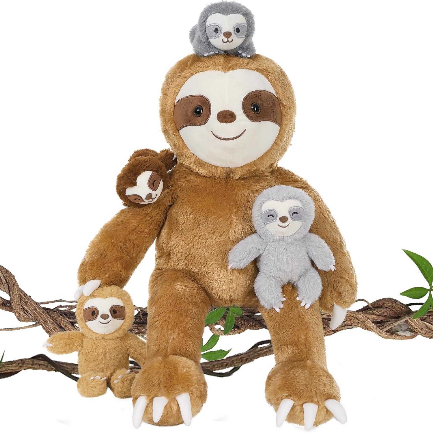 5 Pcs Sloth Stuffed Animal Set, 22 Inch