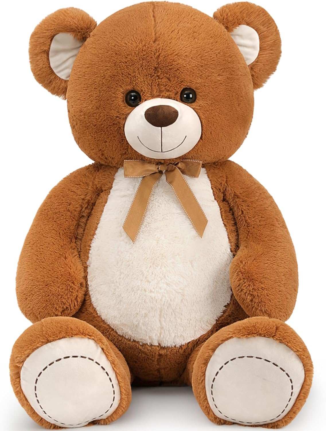 MorisMos Teddy Bear 130cm Giant Teddy Bear with Bow Fluffy Stuffed Animal Plush Toy