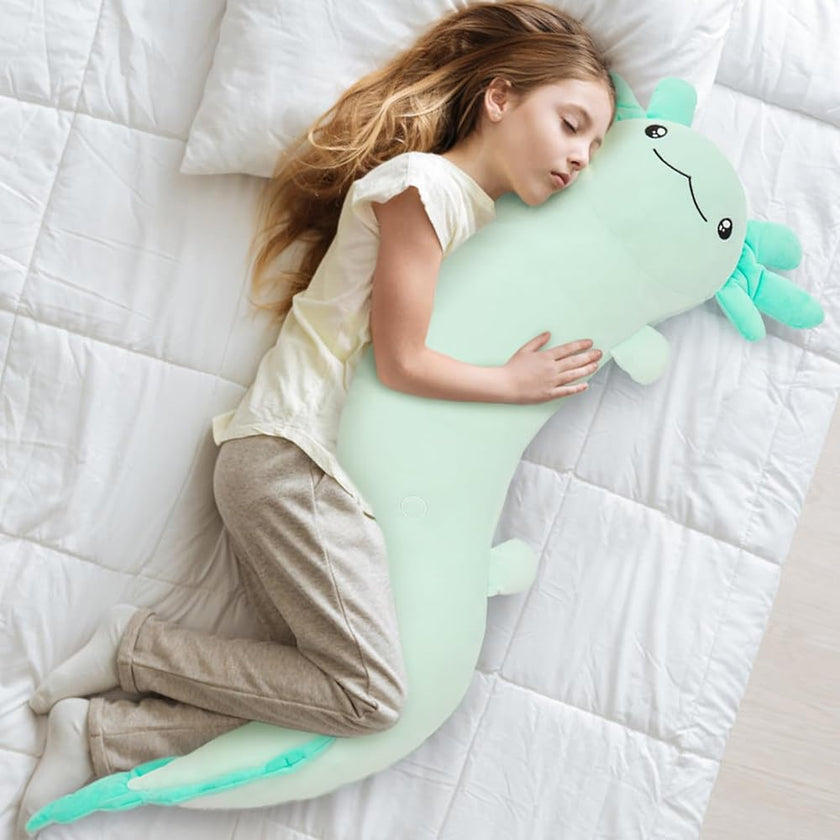 Long Axolotl Body Pillow 47.2'' Hugging Pillow,Stuffed Axolotl Toys Plush