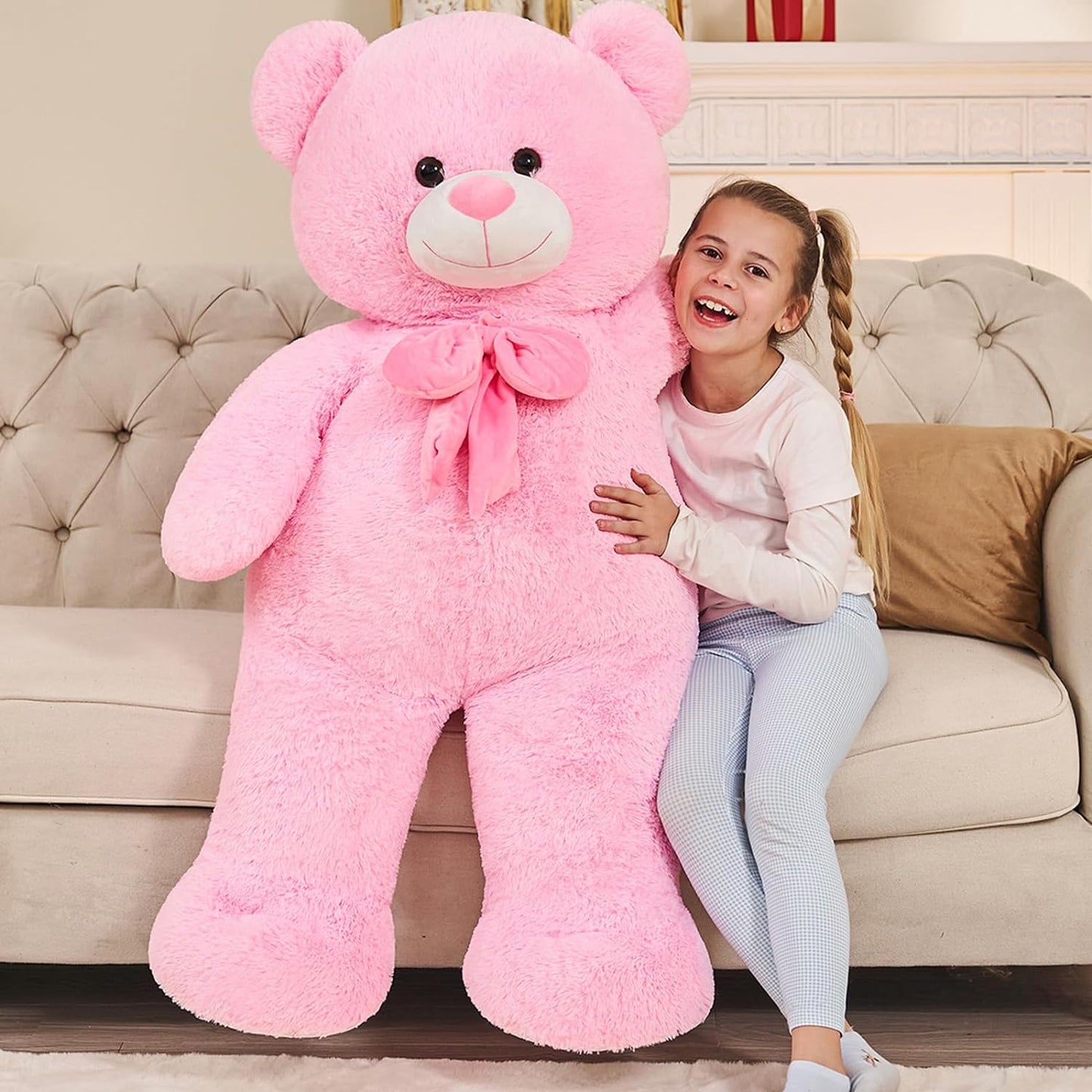 5 feet Giant Teddy Bear Stuffed Animal Teddy Bear with Bow Plush Toy