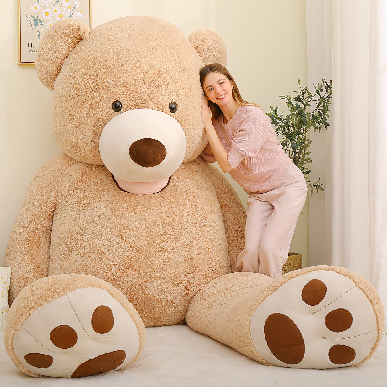 Life Size Light Brown Teddy Bear Plush Toy 8.5 ft Massive Teddy Bear Stuffed Animal Toys