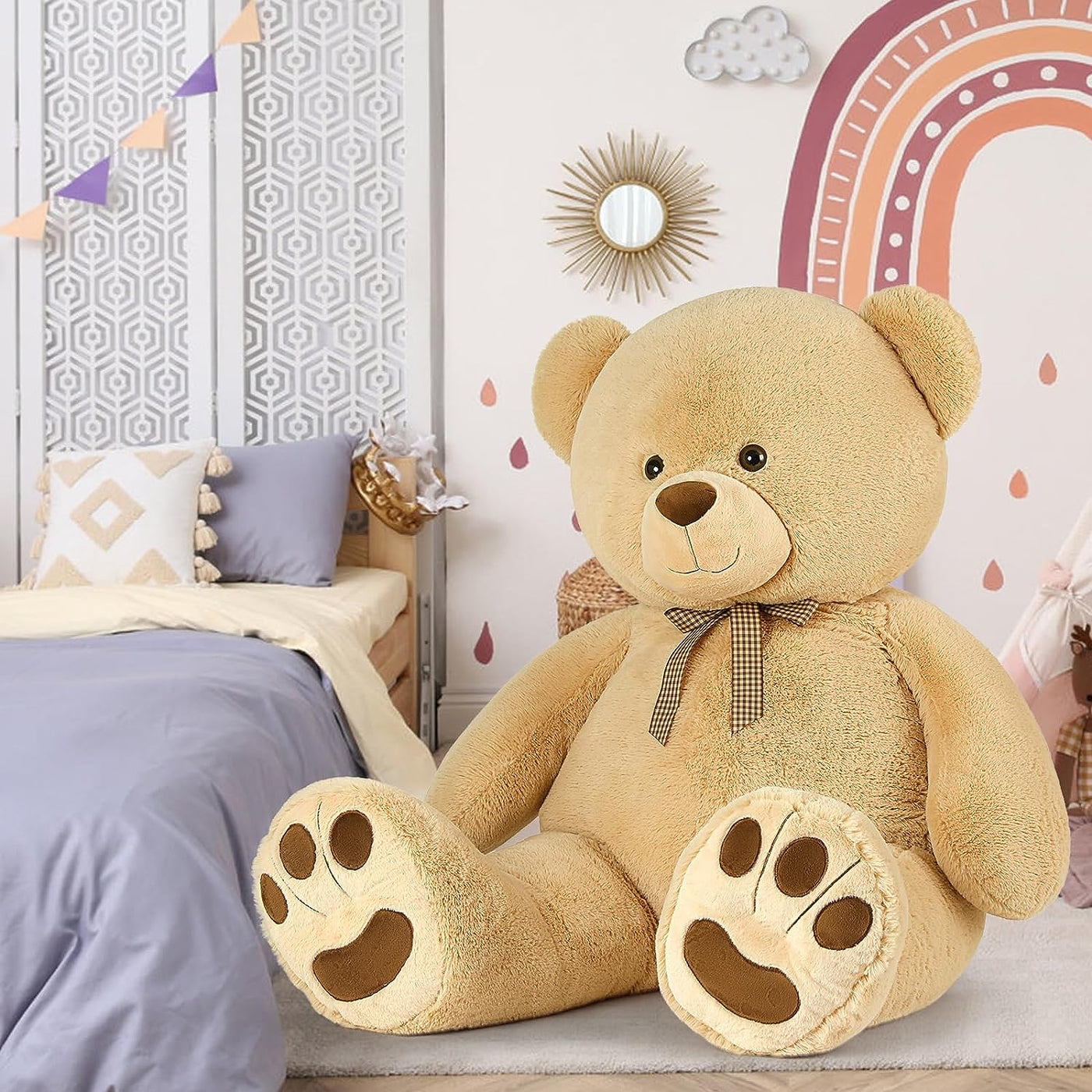 Giant Teddy Bear Plush Toy 55in/ 4.6 Feet Large Stuffed Animal Big Bear