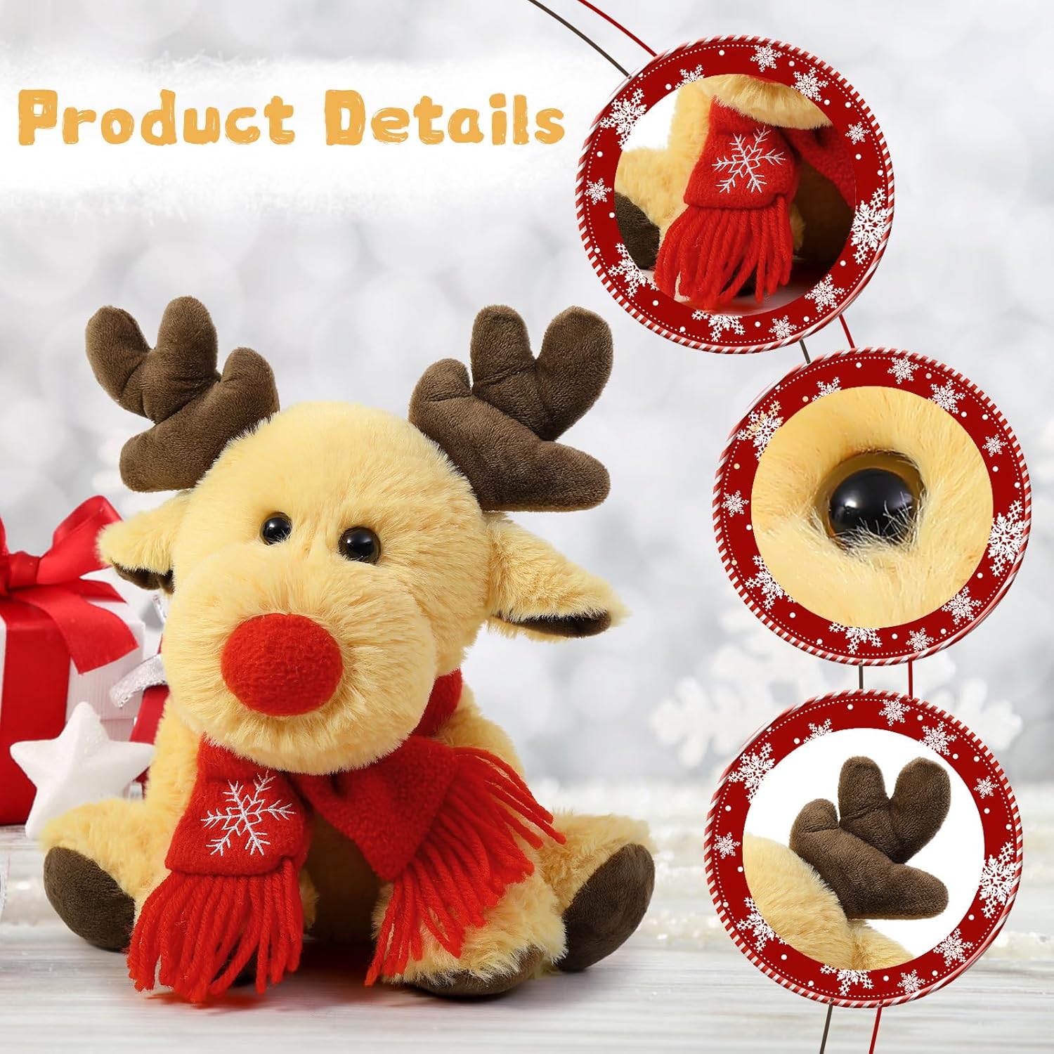 Reindeer Stuffed Animal Cute Christmas Reindeer Plush Toys