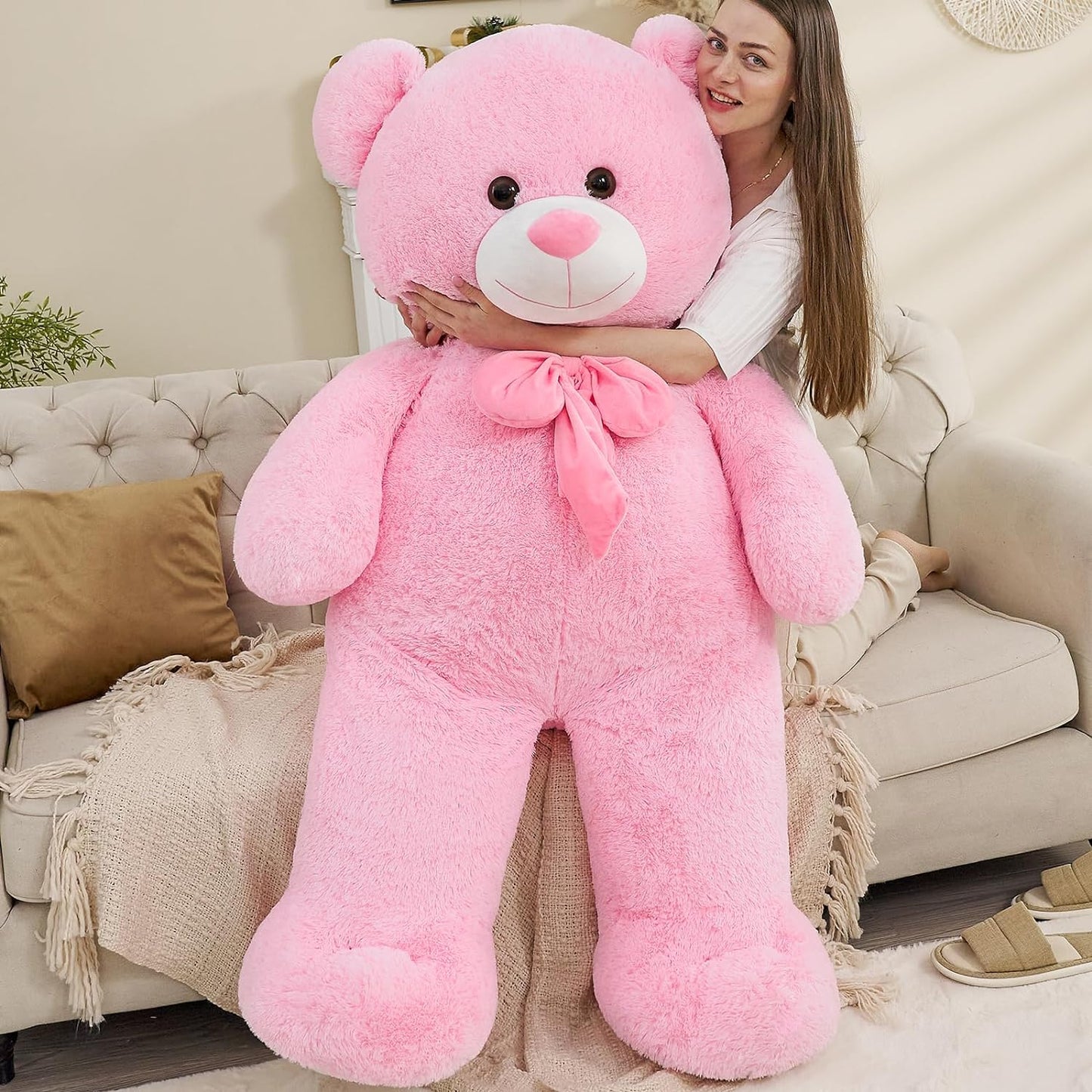 5 feet Giant Teddy Bear Stuffed Animal Teddy Bear with Bow Plush Toy