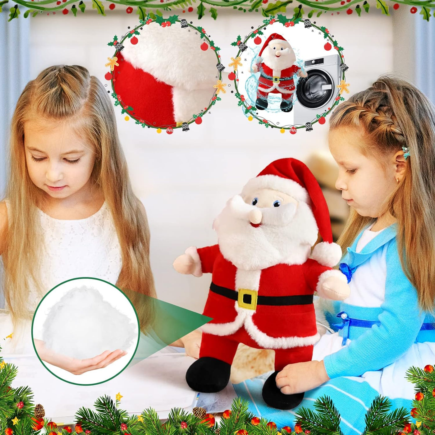 Santa Claus Stuffed Animal Plush Toy -15 Inch Christmas Santa Clause with Santa Hat