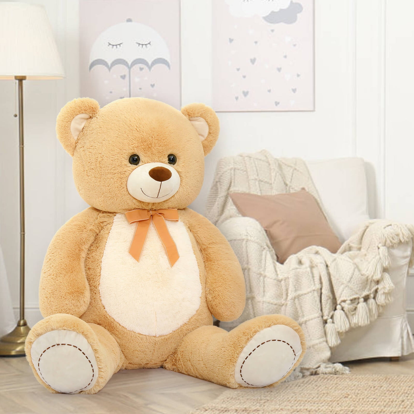 MorisMos 4.3ft Jumbo Teddy Bear Stuffed Animal Stuffed Giant Teddy Bear Plush Toy