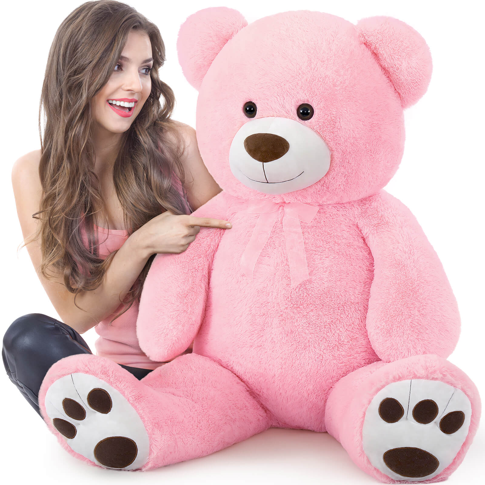 MorisMos 4.3ft Giant Teddy Bear with Footprint