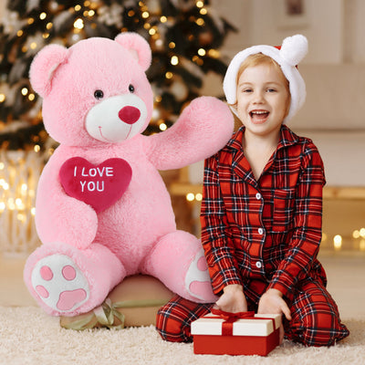 MaoGoLan Big Teddy Bear with I Love You Red Heart, 36" Cuddly Large Teddy Bear Gift for Kids,Boyfriend,Girlfriend.Wife