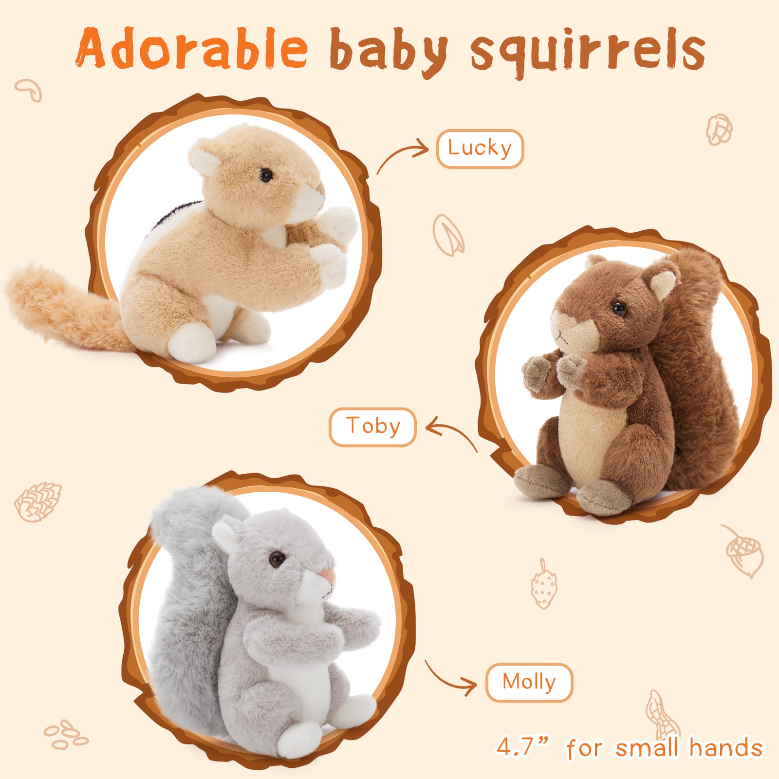 Squirrel Stuffed Animals Squirrel Plush Toys, 13.8 Inches