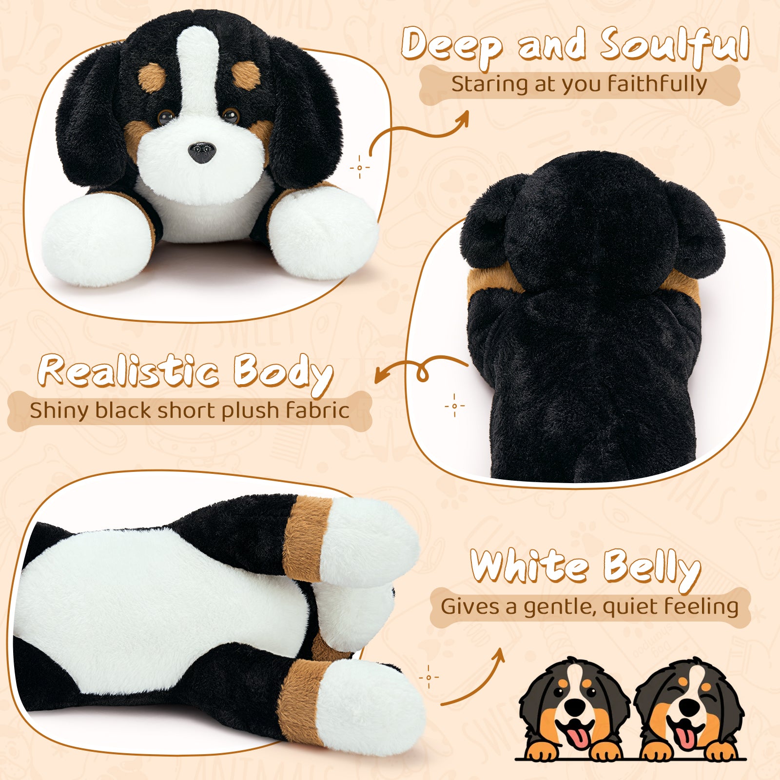 Bernese Stuffed Animals Dog Plush Toy, 25 Inches