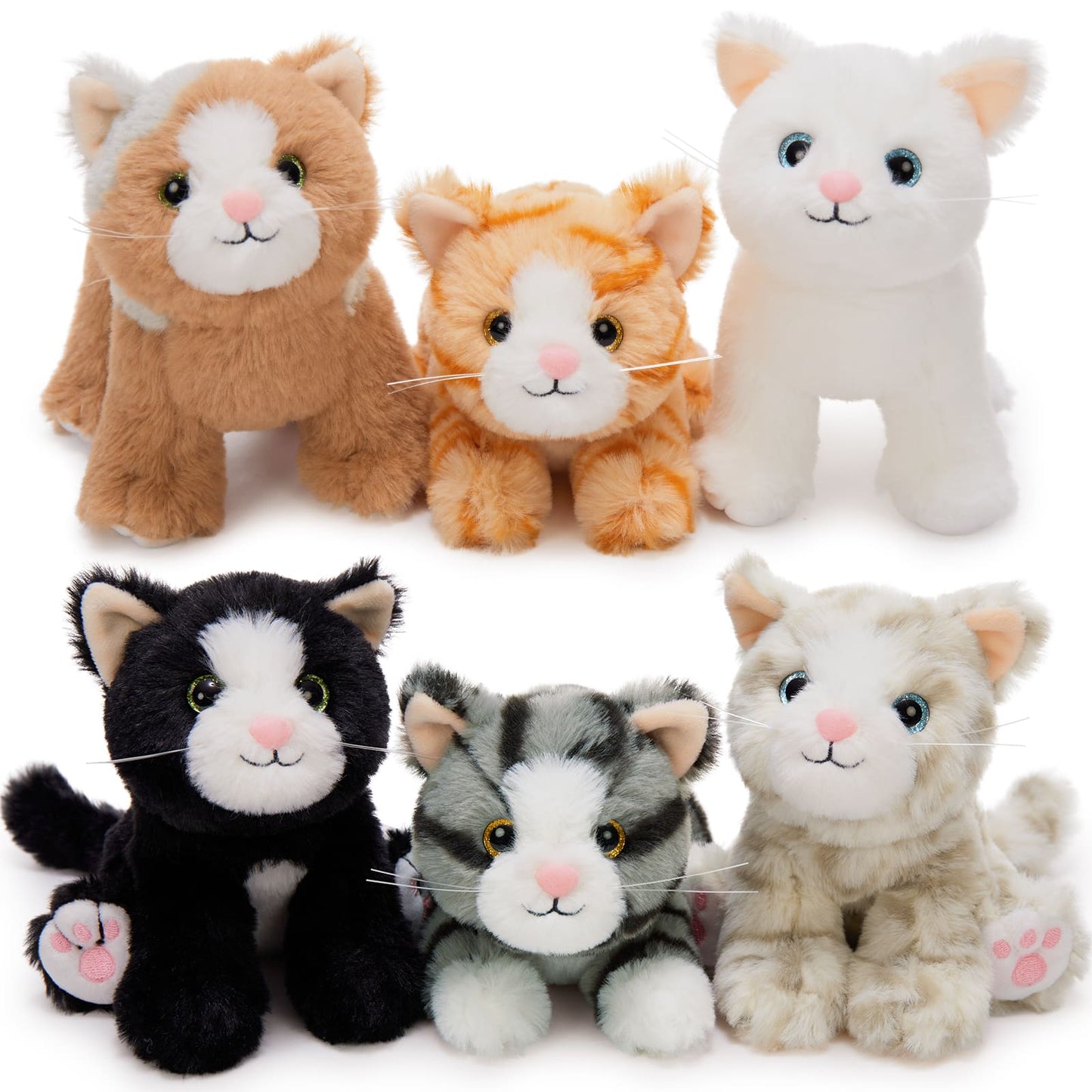 7.1 Inch Realistic Plush Cat Toy with Shiny Eyes - Perfect Gift for Cat Lovers