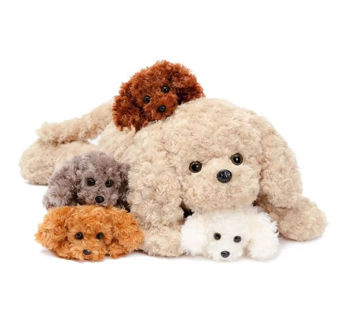 MorisMos Chiot en peluche de 61 cm avec 4 bébés 