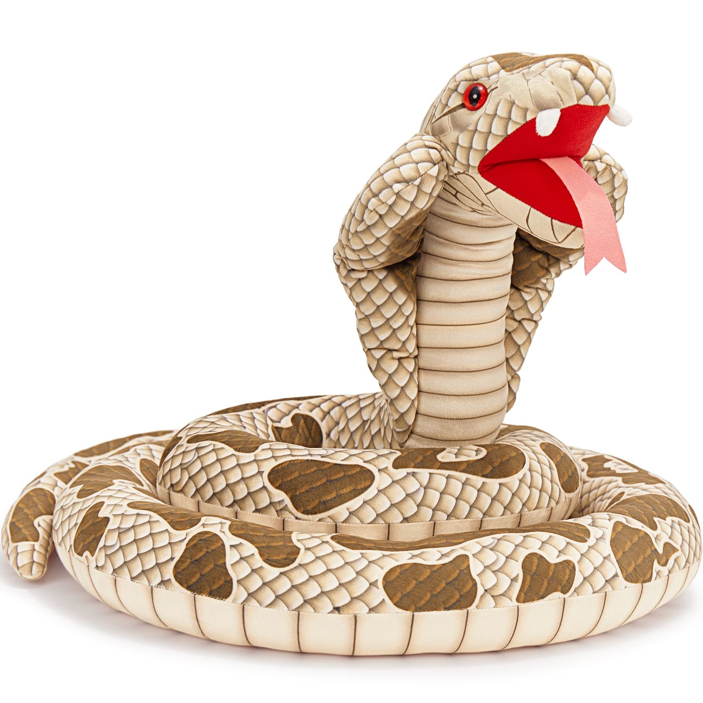 Giant King Cobra Plush Toy Jumbo Snake Stuffed Animals, 98 Inches - Large Cobra Cute Jumbo Soft Toys - Huge Big Size Fluffy Plushy Fat Oversized Plushie - Christmas Birthday Gifts for Kids - Free Shipping