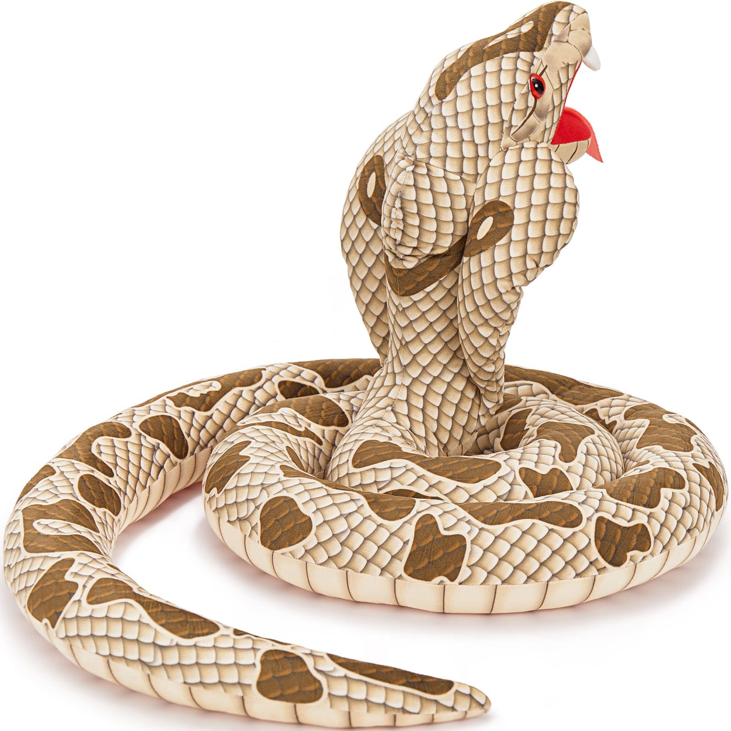 Giant King Cobra Plush Toy Jumbo Snake Stuffed Animals, 98 Inches - Large Cobra Cute Jumbo Soft Toys - Huge Big Size Fluffy Plushy Fat Oversized Plushie - Christmas Birthday Gifts for Kids - Free Shipping