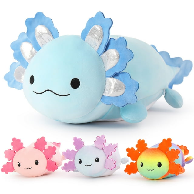 4Pcs Giant Axolotl Plush with 3 Babies Inside-23.5"