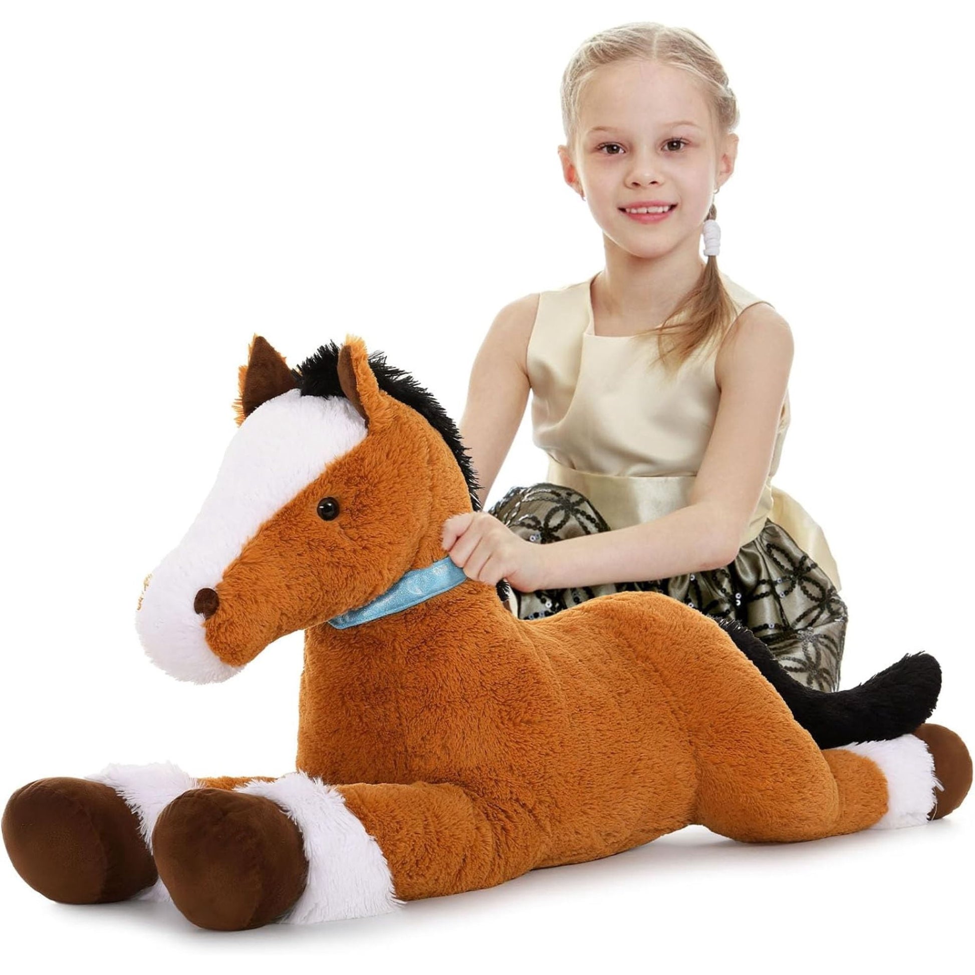 MorisMos Cheval géant en peluche Cheval en peluche