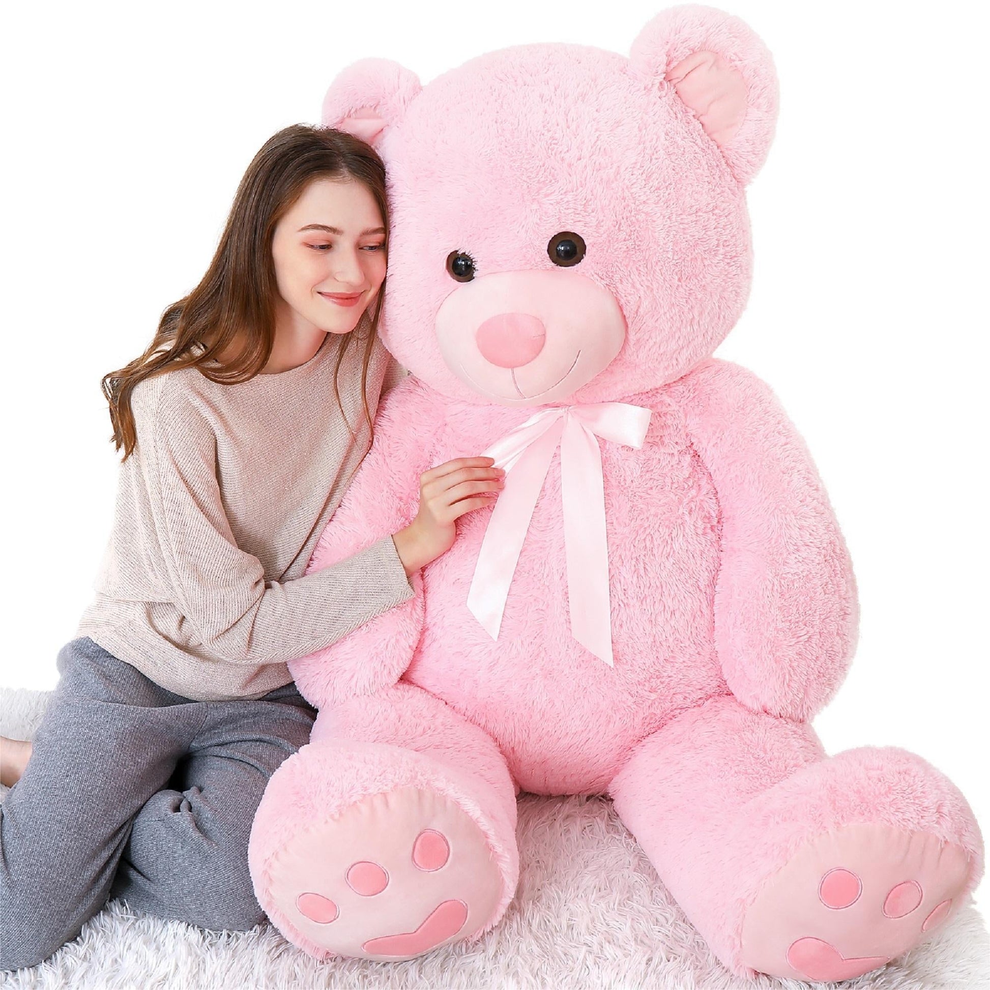 5ft Jumbo Teddy Bear Stuffed Animal Big Life Size Bear Plush Toy